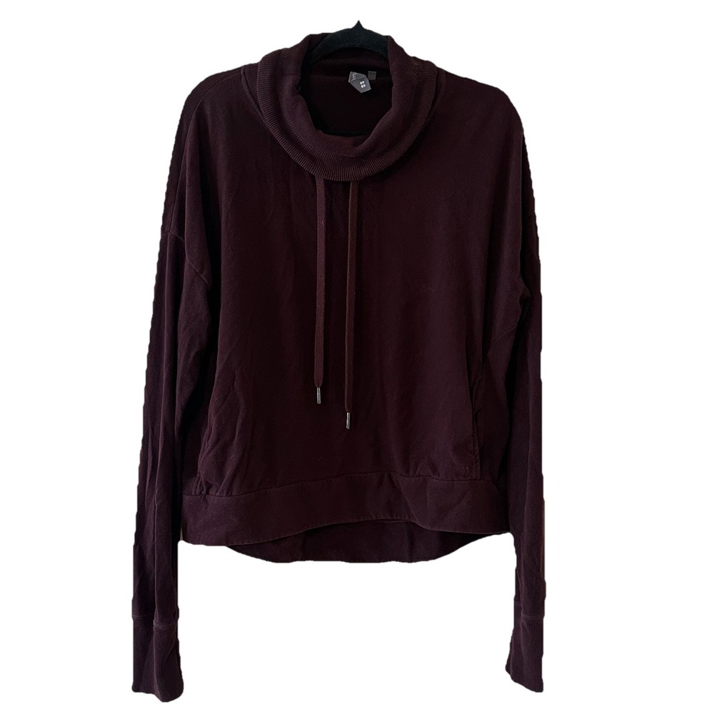 Sweaty Betty Maroon Sweatshirt Womens Cowl Neck Athletic Oversized Lagen Small